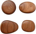 Conjunto de 4 ganchos de parede em forma de seixo para roupas, sem perfuração