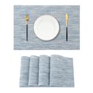 Conjunto de 4 Jogos Americanos Jacquard Azul Leetaltree em PVC Vinil Conjunto de 4 Jogos Americanos Jacquard Azul Leetaltree em PVC Vinil