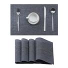 Conjunto de 4 jogos americanos Leetaltree Denim Blue de PVC resistente ao calor Conjunto de 4 jogos americanos Leetaltree Denim Blue de PVC resistente ao calor