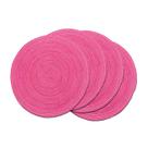 Conjunto de 4 jogos americanos redondos SHACOS de algodão trançado 38 cm rosa choque