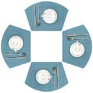 Conjunto de 4 jogos americanos SHACOS Round Wedge de vinil azul acinzentado Conjunto de 4 jogos americanos SHACOS Round Wedge de vinil azul acinzentado