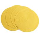 Conjunto de 4 jogos americanos trançados redondos SHACOS, amarelos 38 cm