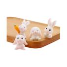 Conjunto De 4 Mini Figuras De Coelhos Em Resina, Modelos De Coelhos Fofos Para Decoração De Casa E