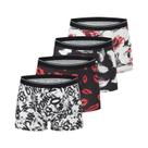 Conjunto De 4 Ou 10 Boxers Masculinos Estampados Oversized Com Cintura Elástica, Moda Europeia