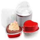 Conjunto de 4 Panelas para Bolo IKKAB em Formato de Coração - 100ml cada - Alumínio