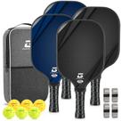 Conjunto de 4 Pás de Pickleball GARYE WL-01 em Fibra de Carbono