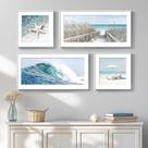 Conjunto de 4 peças de arte de parede Cuspin Coastal Ocean 91x61 cm