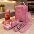 Conjunto de 4 peças fitness Garrafa + Marmita + Bolsa térmica + Porta Talher Concept Jacki Design Conjunto de 4 peças fitness Garrafa + Marmita + Bolsa térmica + Porta Talher Concept Jacki Design
