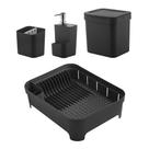 Conjunto de 4 Peças para Organização de Pia Trium Preto - Ou