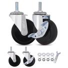 Conjunto de 4 peças pesadas Caster Wheels AXL de 3 polegadas com freio branco Conjunto de 4 peças pesadas Caster Wheels AXL de 3 polegadas com freio branco