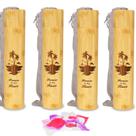 Conjunto de 4 pequenos tubos de urna de dispersão de bambu para cinzas humanas