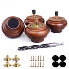 Conjunto de 4 pernas de móveis de madeira de nogueira Xlroaafs de 2"