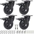 Conjunto de 4 placas giratórias Caster Wheels Wieyunn de 4 polegadas com freio