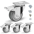 Conjunto de 4 polegadas Caster Wheels CLOATFET Heavy Duty de 3 polegadas com freio