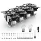 Conjunto de 4 polegadas Caster Wheels WOZESEIK Heavy Duty de 2 polegadas com freio