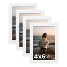 Conjunto de 4 porta-retratos KINLINK White 4x6 para mesa e parede