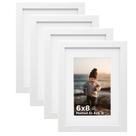 Conjunto de 4 porta-retratos KINLINK White 6x8 para 4x6 com acrílico