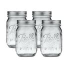 Conjunto de 4 Potes de Vidro Ball Mason Boca Regular 473 ml Conjunto de 4 Potes de Vidro Ball Mason Boca Regular 473 ml