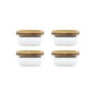 Conjunto de 4 Potes Herméticos de 320 Ml com Tampa de Bambu Oikos Conjunto de 4 Potes Herméticos de 320 Ml com Tampa de Bambu Oikos