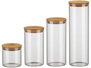 Conjunto De 4 Potes Herméticos Tampa De Bambu Electrolux