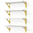 Conjunto de 4 Prateleiras Flutuantes Fixwal de Madeira Branca 42 cm Conjunto de 4 Prateleiras Flutuantes Fixwal de Madeira Branca 42 cm