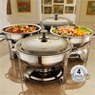 Conjunto de 4 pratos de atrito em aço inoxidável KScocina 5L de prata