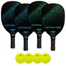 Conjunto de 4 Raquetes de Pickleball Franklin Sports de Madeira com Bola