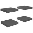 Conjunto de 4 Repisas Flotantes Grises de Alta Brillo en MDF Panal