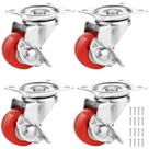 Conjunto de 4 rodas Caster Wheels Castrek Heavy Duty de 1 polegada (180 kg)