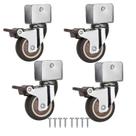 Conjunto de 4 rodas Caster Wheels com suporte em U com freios, capacidade de 300 kg Conjunto de 4 rodas Caster Wheels com suporte em U com freios, capacidade de 300 kg
