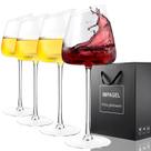 Conjunto de 4 taças de vinho inclinadas IMPAGEL de cristal de 400 ml