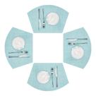 Conjunto de 4 tecidos de vinil azul da Placemat SHACOS Wedge