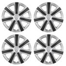 Conjunto de 4 texturas de prata e molde Hubcaps I1MOTOR de 16 polegadas