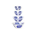 Conjunto de 4 tigelas bowls com ABAS Porcelana Pintada a mão