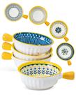 Conjunto de 4 Tigelas de Sopa Yeacccng de Cerâmica com Alça 680ml