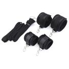 Conjunto de 4 tiras de couro para tornozelo e pulso, preto, com forro peludo
