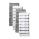 Conjunto de 4 Toalhas de Cozinha KitchenAid Albany - Cinza/Branco - 40x65cm