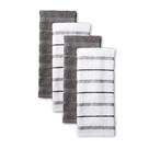 Conjunto de 4 Toalhas de Cozinha KitchenAid Albany - Cinza Carvão/Branco