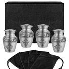 Conjunto de 4 urnas pequenas Trupoint Memorials com 4 lembranças de estanho Conjunto de 4 urnas pequenas Trupoint Memorials com 4 lembranças de estanho