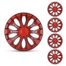 Conjunto de 4 vernizes pretos e vermelhos Hubcaps I1MOTOR de 15 polegadas