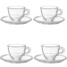 Conjunto de 4 Xícaras C/ Pires Em Cristal 100 ML - L'hermitage (Cód.0490) Conjunto de 4 Xícaras C/ Pires Em Cristal 100 ML - L'hermitage (Cód.0490)