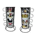 conjunto de 4 xícaras de porcelana Minnie e Mickey!Mergulhe no mundo mágico da Disney
