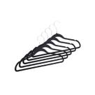 Conjunto de 5 cabides de plastico aveludado preto lyor