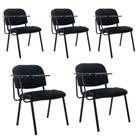 Conjunto de 5 Cadeiras de Escritório HNY com Braço Mesa Retrátil em Tela Conjunto de 5 Cadeiras de Escritório HNY com Braço Mesa Retrátil em Tela