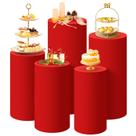 Conjunto de 5 capas de pedestal de cilindro de elastano vermelho SaitiMade