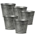 Conjunto de 5 Cubos Metálicos Galvanizados Estilo Rústico Briful