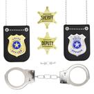Conjunto de 5 emblemas policiais TungMinj com algemas de metal