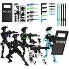 Conjunto de 5 Figuras de Ação de Polícia Articuladas com Escudo, Impressas em 3D Conjunto de 5 Figuras de Ação de Polícia Articuladas com Escudo, Impressas em 3D