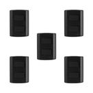Conjunto de 5 Interruptores 2 Teclas Simples 4x2 Modular Pluzie Preto