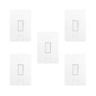 Conjunto de 5 Interruptores de 1 Tecla Simples com Placa 4x2